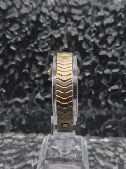 Ebel Classic Wave Ref. 1057901 Quartz Gold Bezel Black Dial