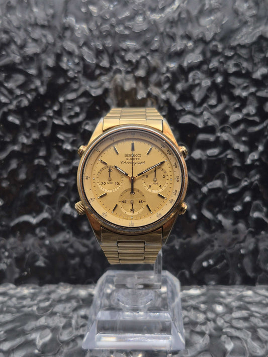 Seiko Quartz Chronograph Ref. 7A28-7020 Gold Tone 'James Bond' - Red Robin Watches