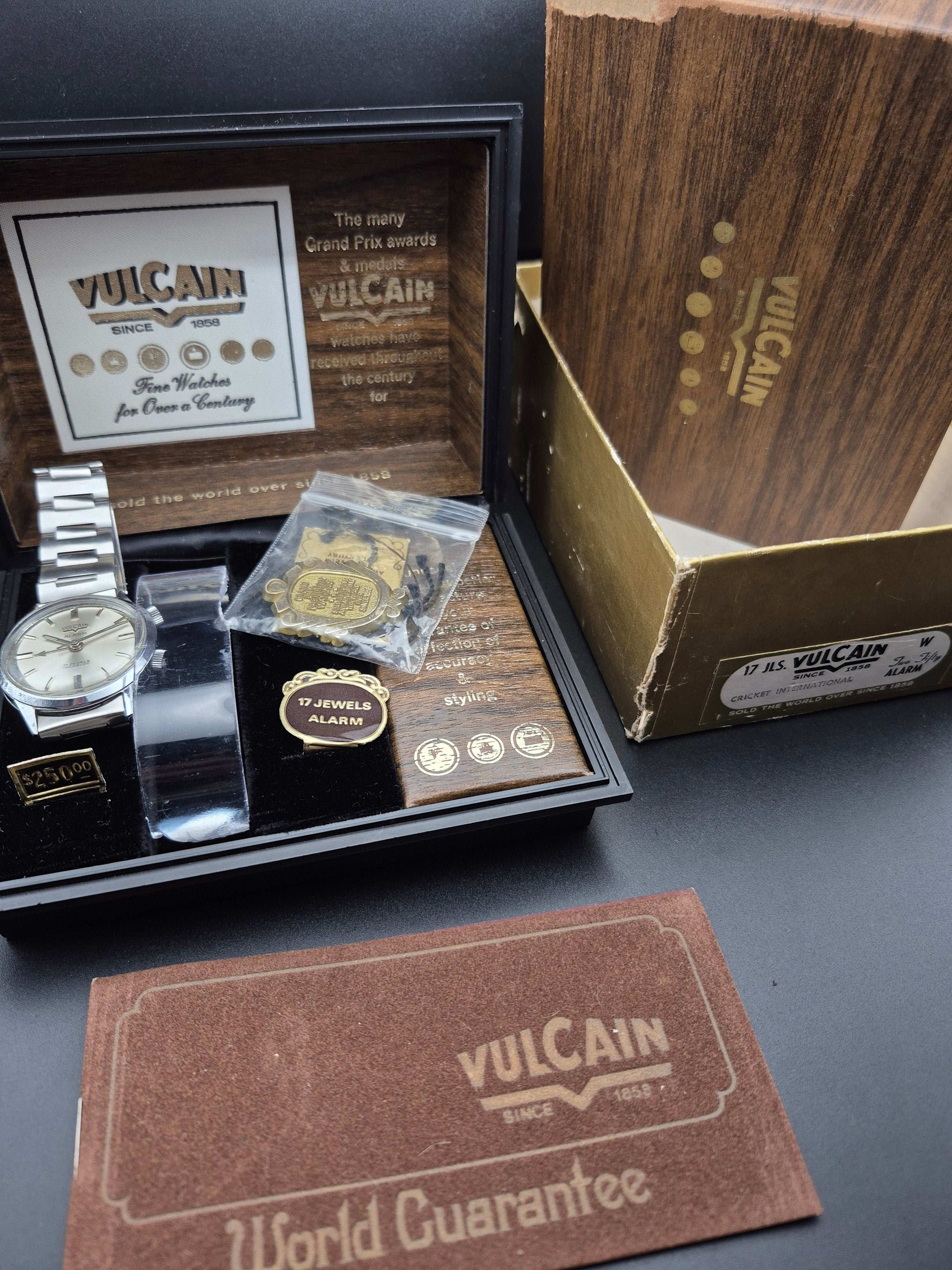 Vulcain Cricket Alarm Watch - Ultra Rare Full Set Ref. H.99.101 - Red Robin Watches