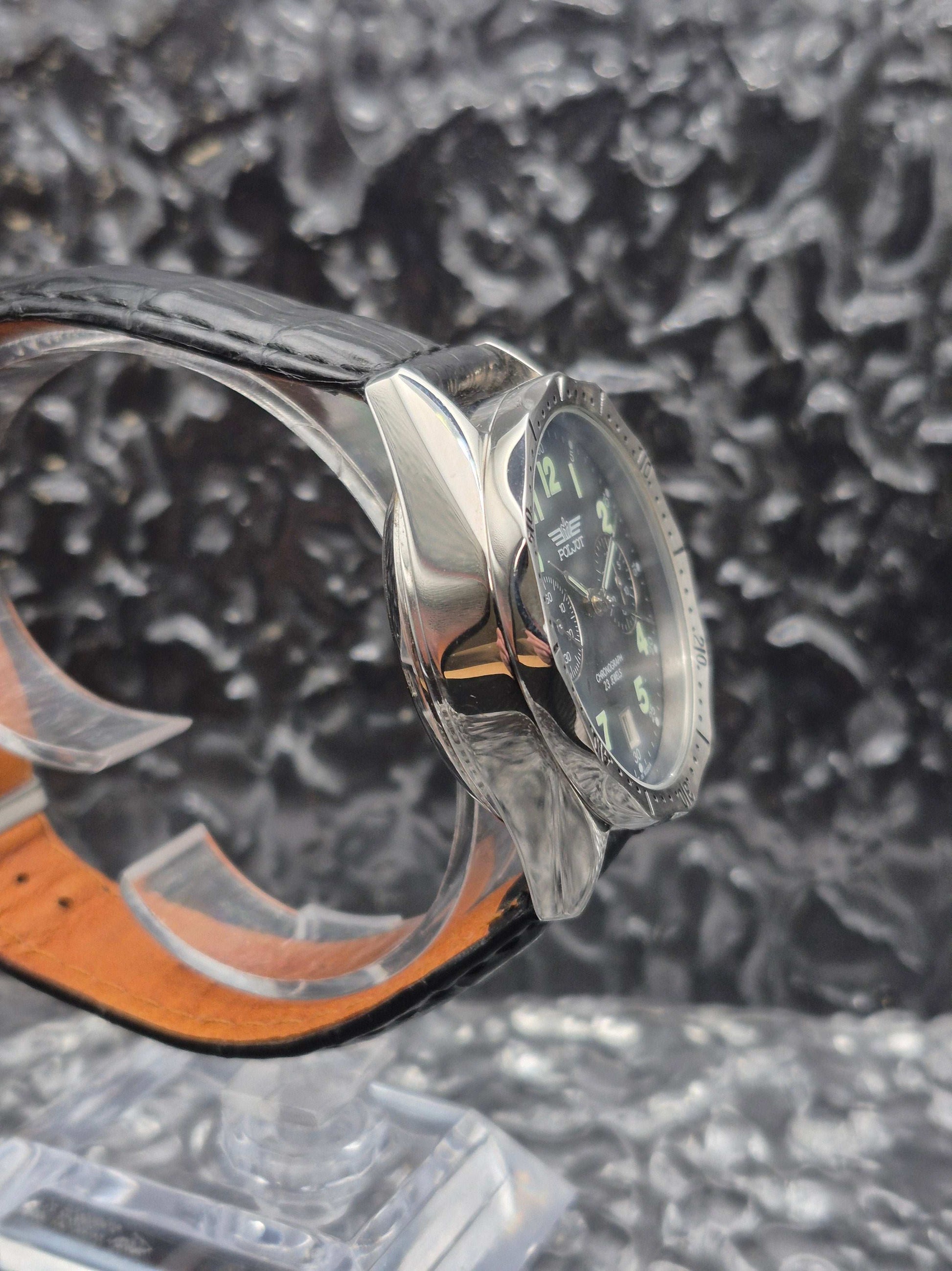 Poljot 'Luftwaffe' Chronograph Cal. 3133 - Valjoux 7734 Black Dial - Red Robin Watches