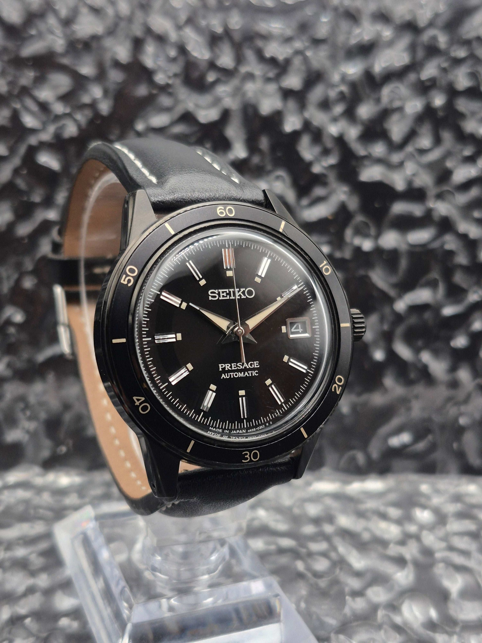Seiko Presage Ref. SRPH95J1 - 4R35-05G0 Black Automatic - Red Robin Watches