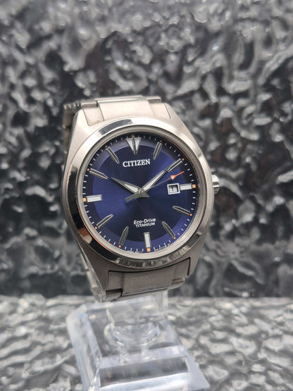 Citizen Super Titanium Ref. AW1640-83L Blue Dial Full Set Eco-Drive - Red Robin Watches
