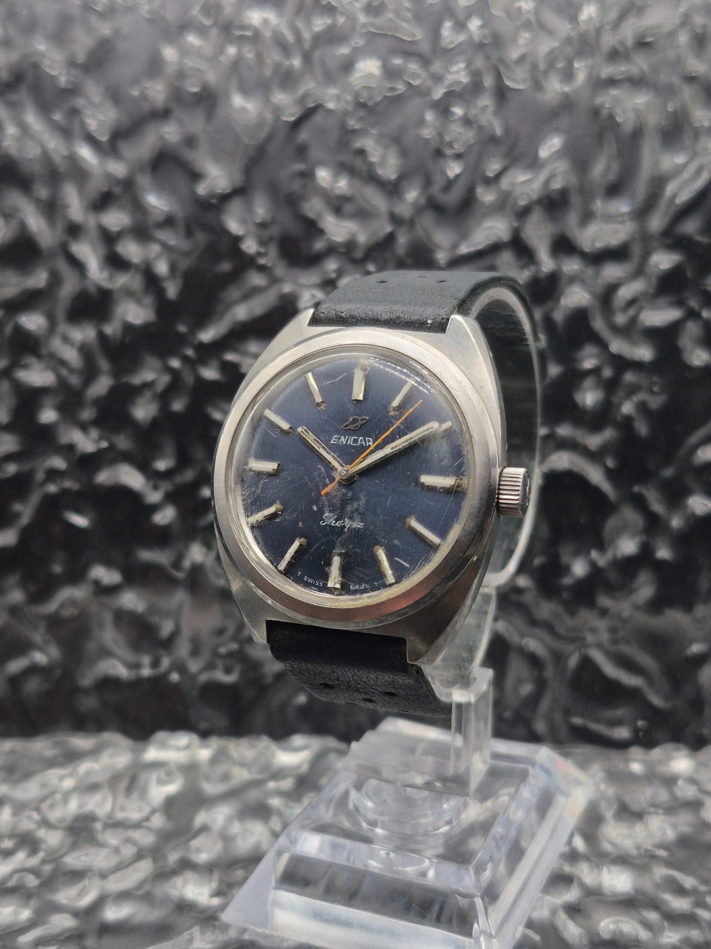 Enicar Sherpa 600 Ref. 160-34-02 Vintage Blue Dial Manual Wound - Red Robin Watches