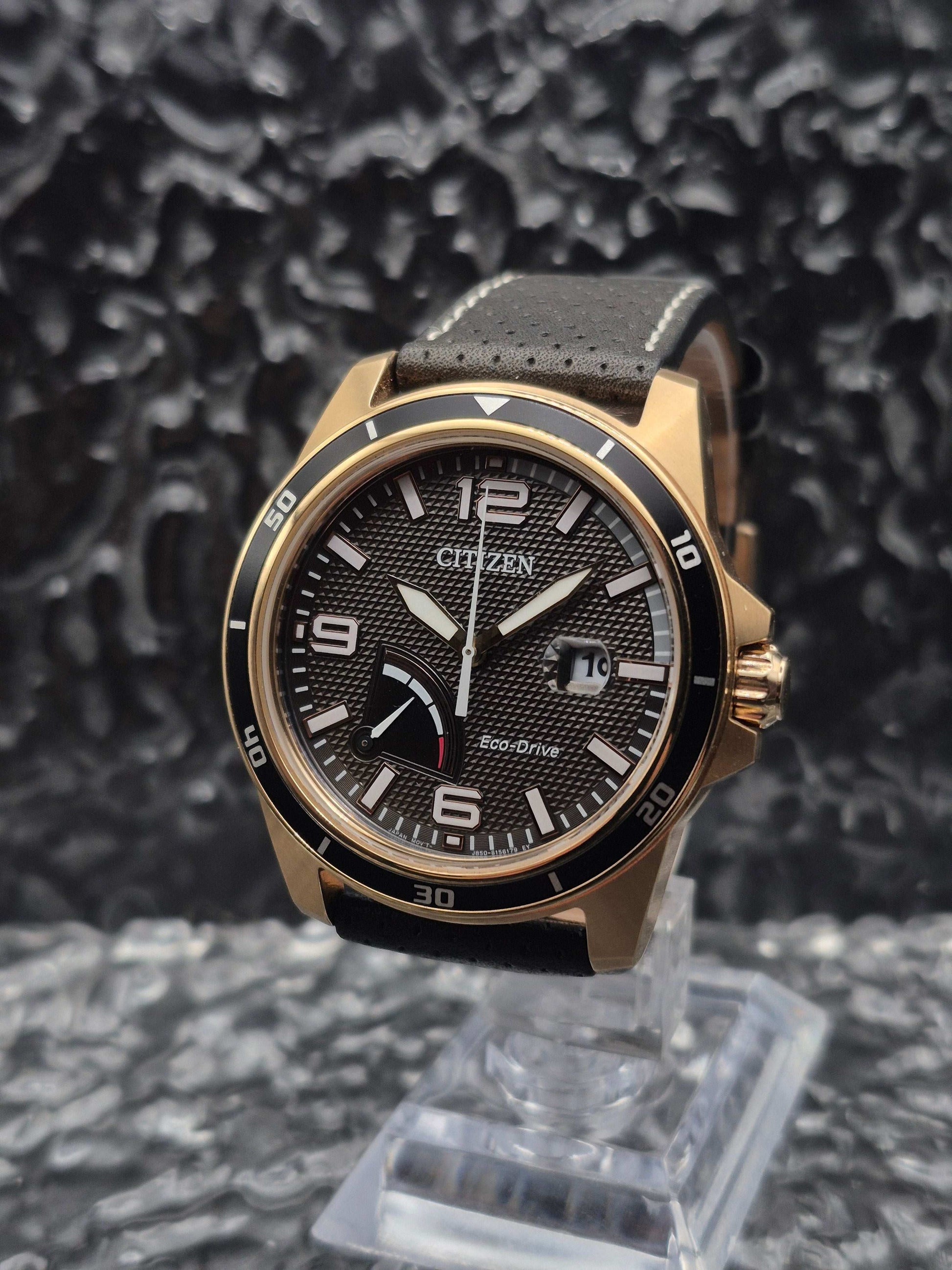 Citizen Eco-Drive Reserve Dial Ref. AW7033-16H Gold Tone Solar - Red Robin Watches