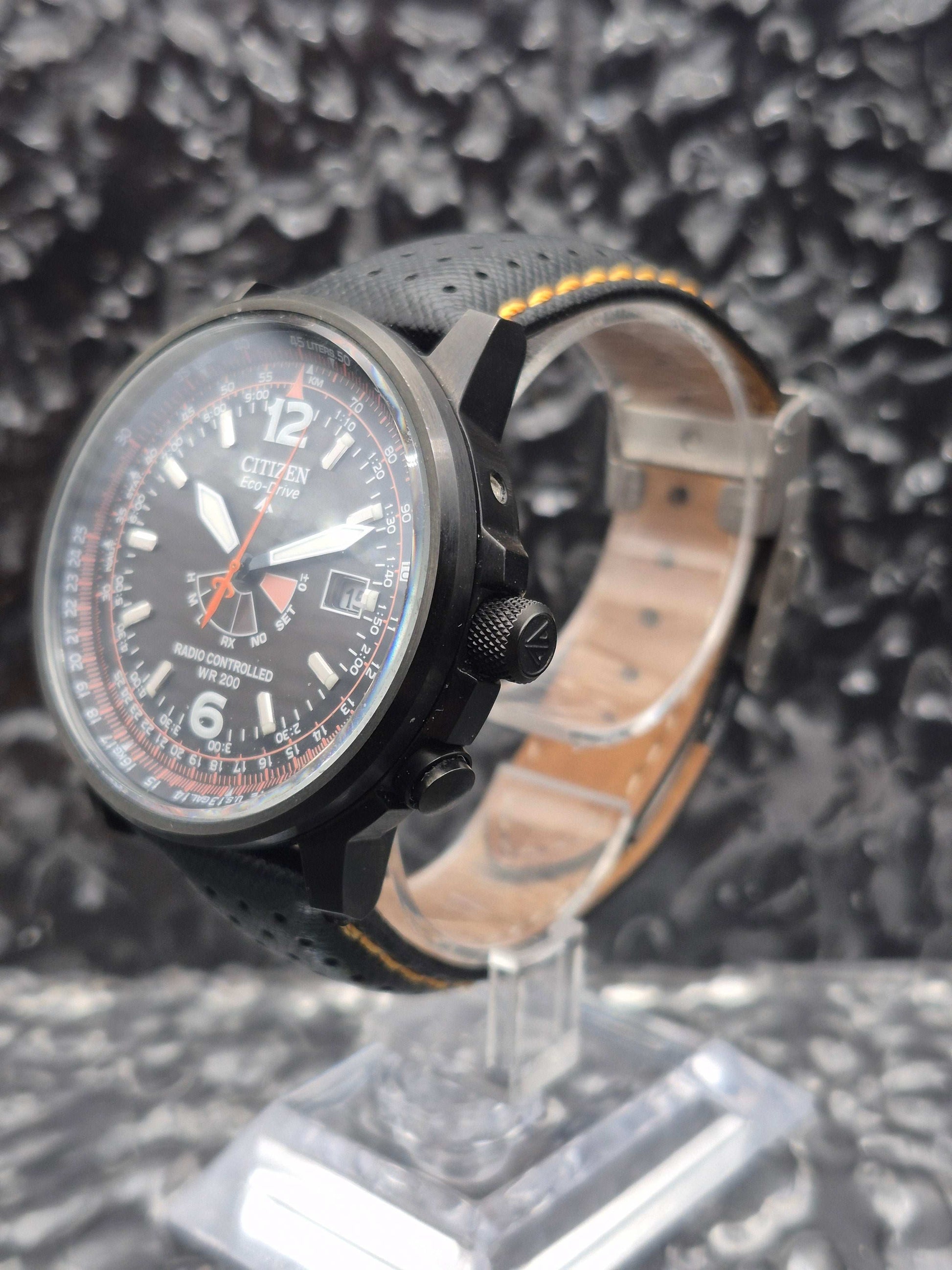 Citizen Eco-Drive Radio Controlled Ref. AS2025-09E Full Set Black PVD - Red Robin Watches