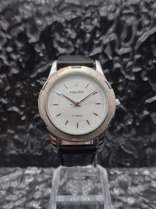 Vintage Poljot Mechanical Men's Watch Made In Russia White Dial - Red Robin Watches