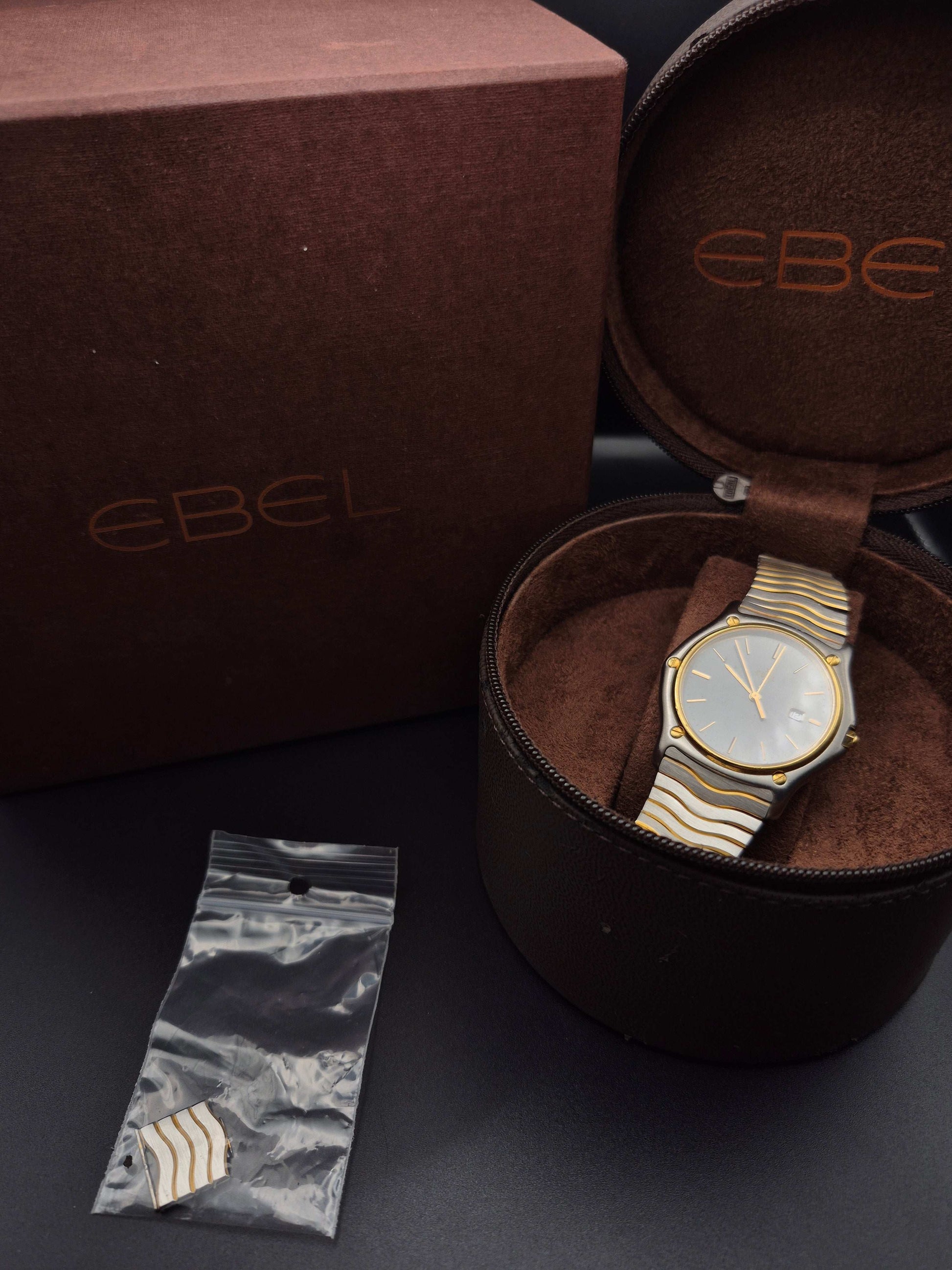 Ebel Classic Wave Ref. 183903 YG/SS Boxed Gray Dial 35mm Men's Quartz