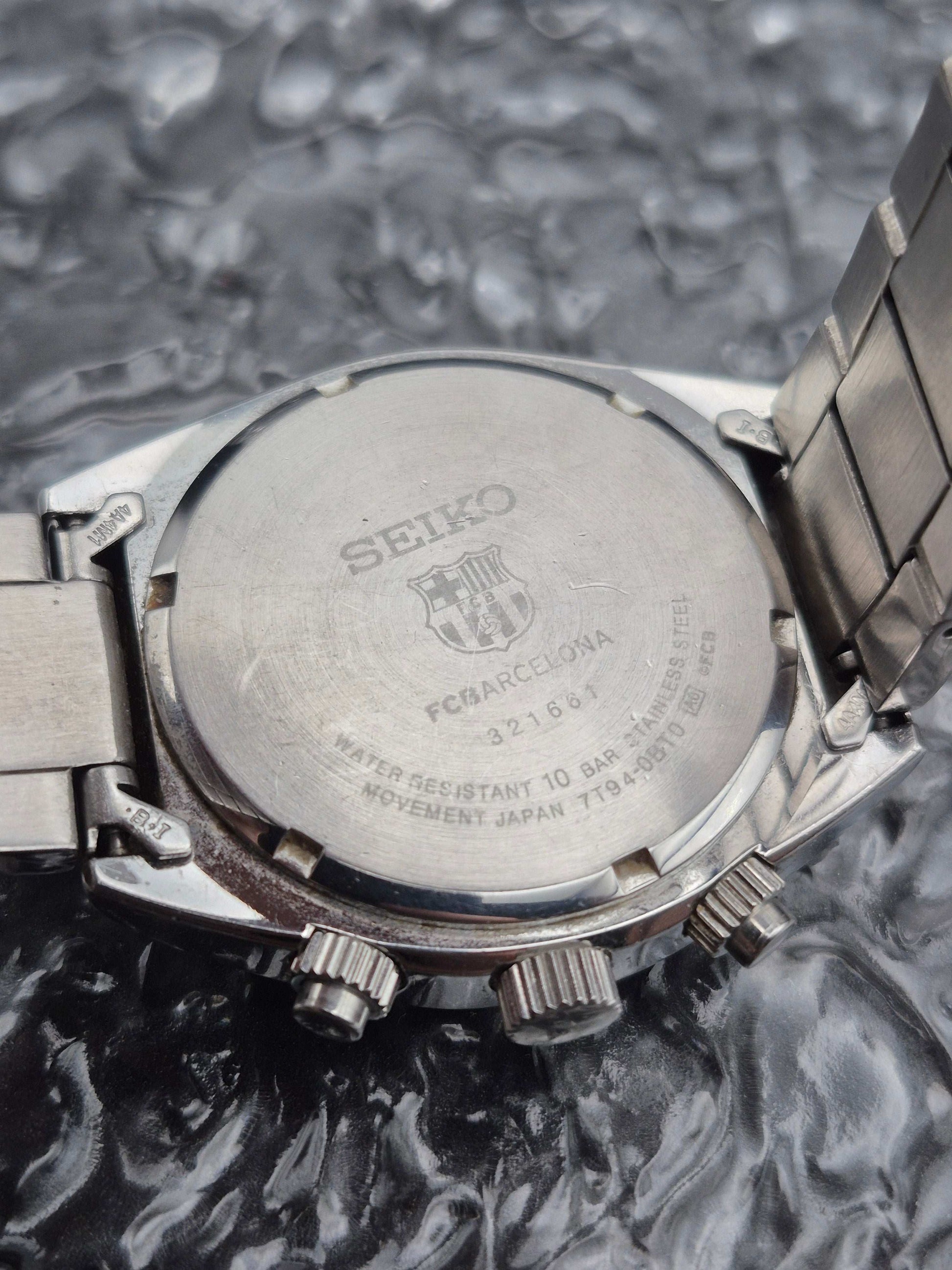Seiko FC Barcelona Ref. 7T94-0BT0 Quartz Chronograph