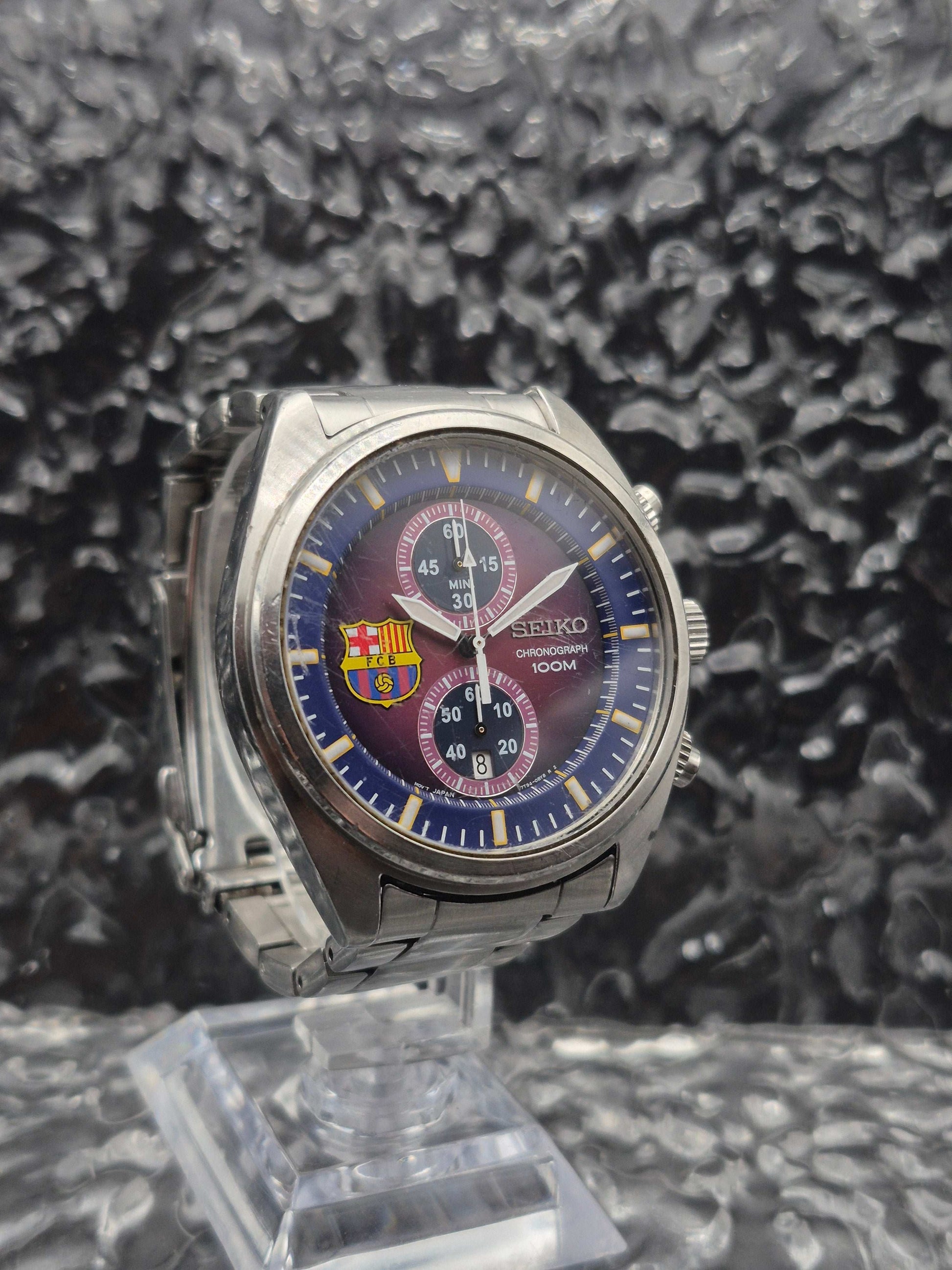 Seiko FC Barcelona Ref. 7T94-0BT0 Quartz Chronograph