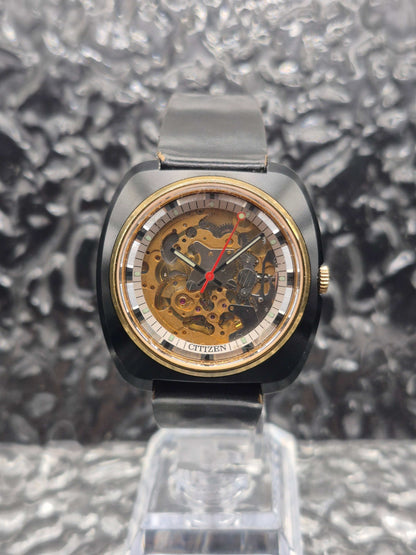 Citizen Skeleton Automatic Watch Ref. 4-385241 Black Case - Red Robin Watches