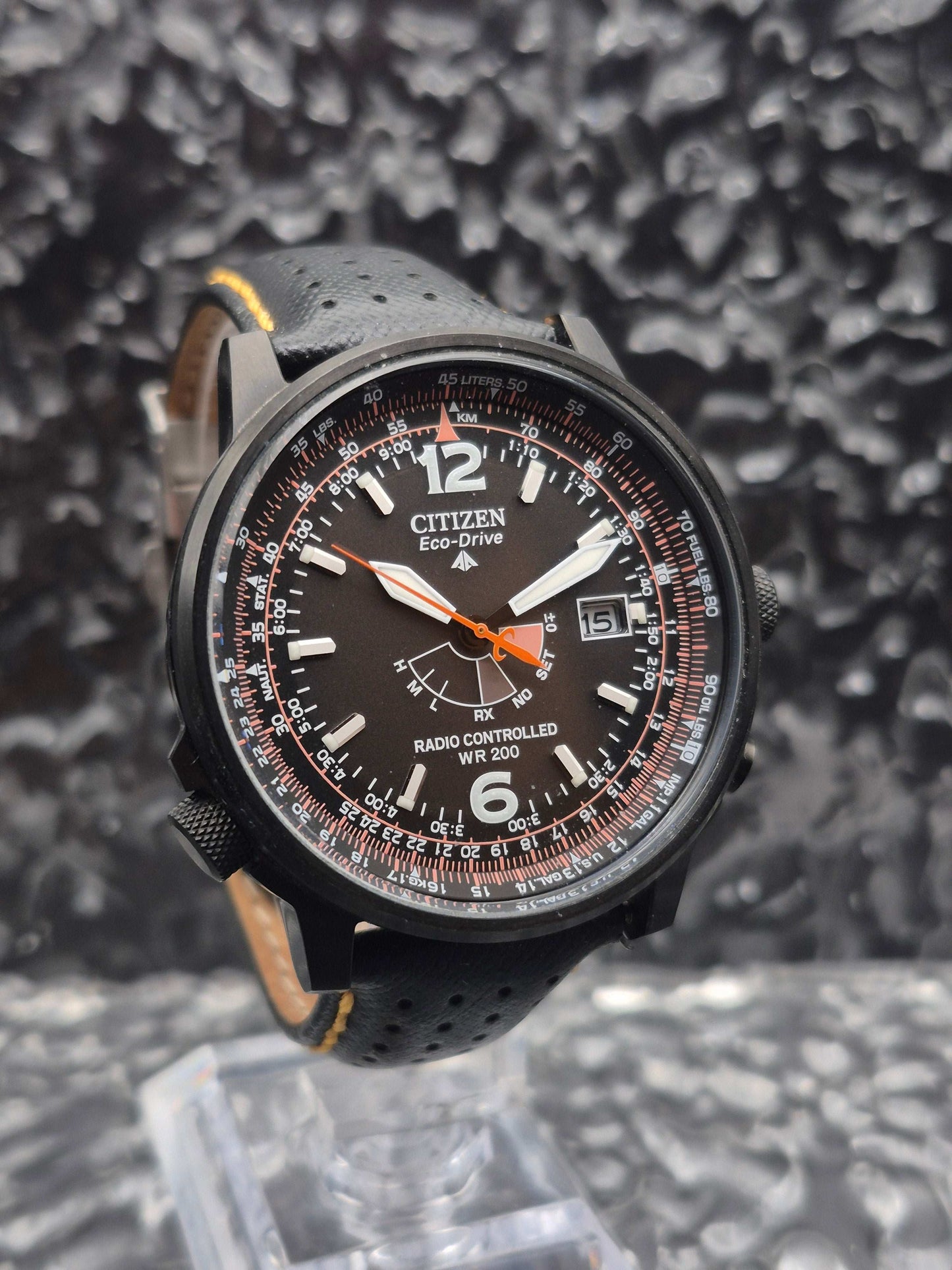 Citizen Eco-Drive Radio Controlled Ref. AS2025-09E Full Set Black PVD - Red Robin Watches