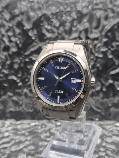 Citizen Super Titanium Ref. AW1640-83L Blue Dial Full Set Eco-Drive - Red Robin Watches