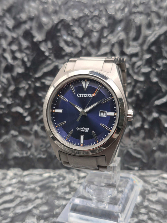 Citizen Super Titanium Ref. AW1640-83L Blue Dial Full Set Eco-Drive - Red Robin Watches