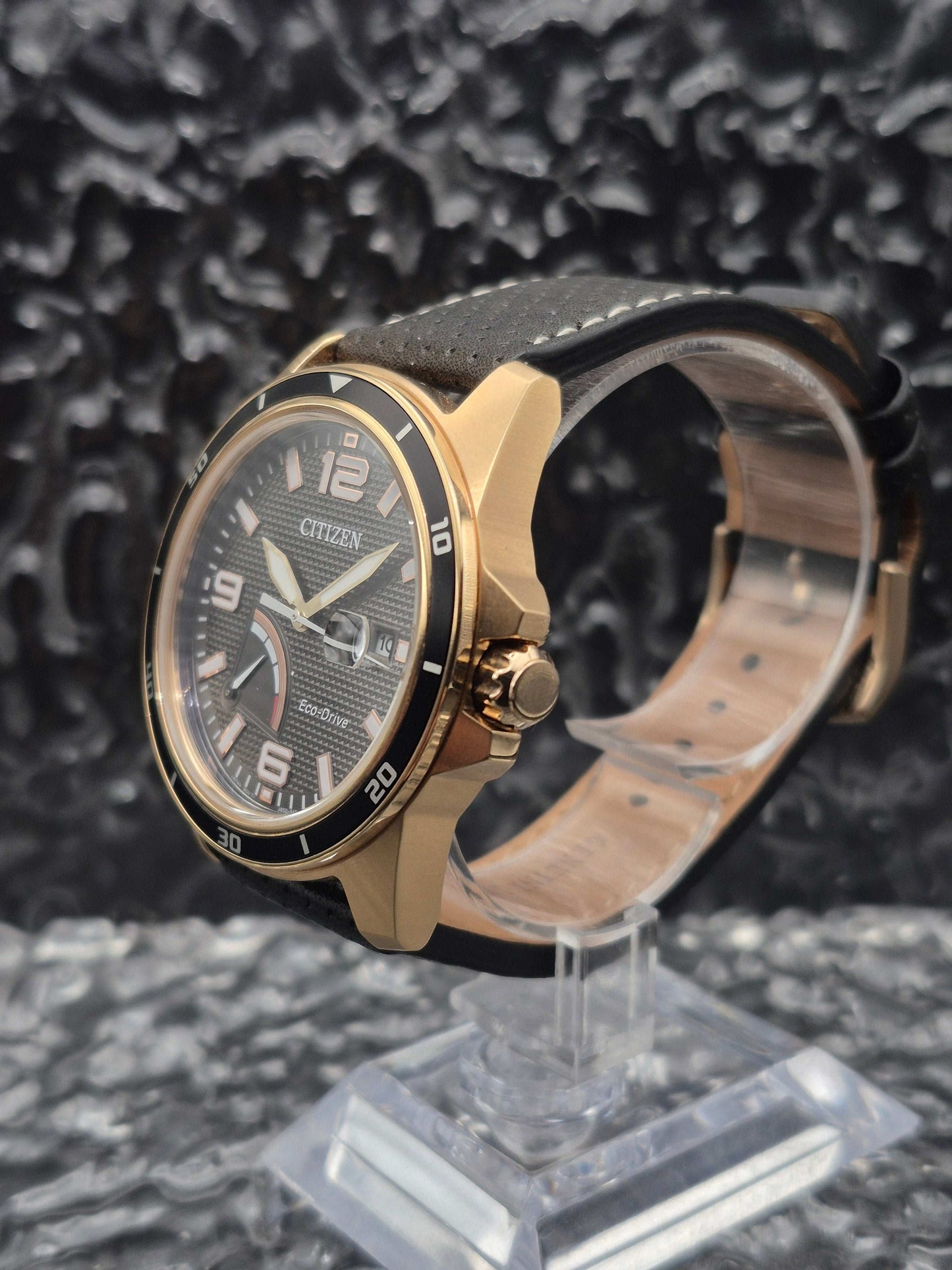 Citizen Eco-Drive Reserve Dial Ref. AW7033-16H Gold Tone Solar - Red Robin Watches