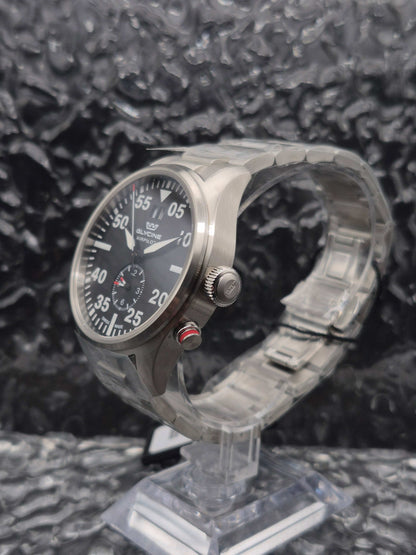 Glycine Airpilot Ref. GL0363 Full Set Brand New Black Dial Quartz - Red Robin Watches