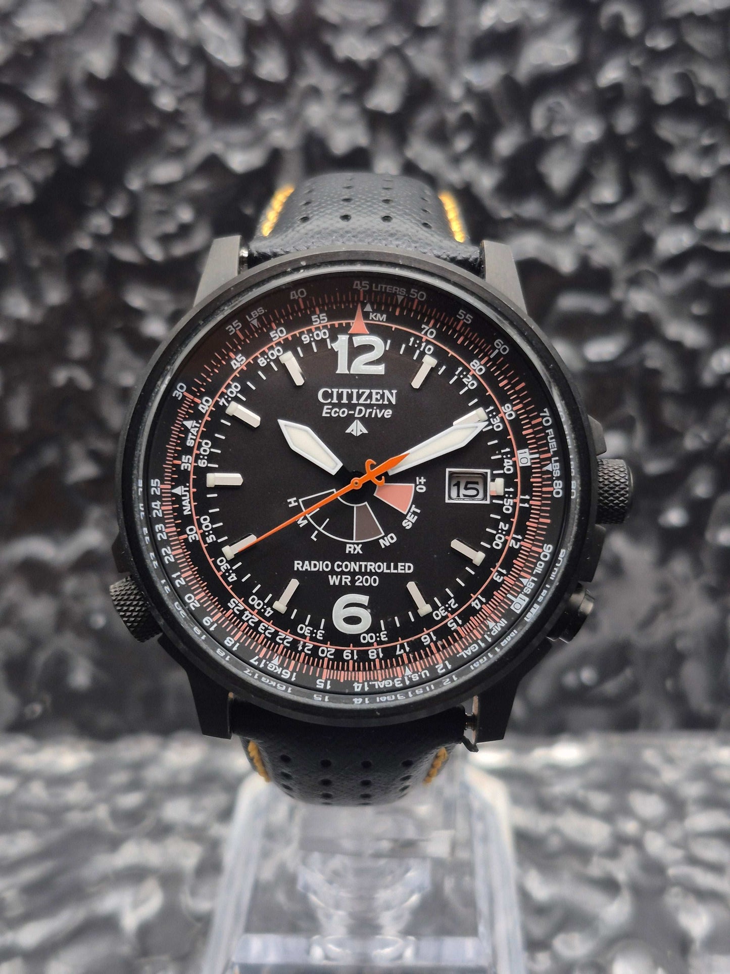 Citizen Eco-Drive Radio Controlled Ref. AS2025-09E Full Set Black PVD - Red Robin Watches