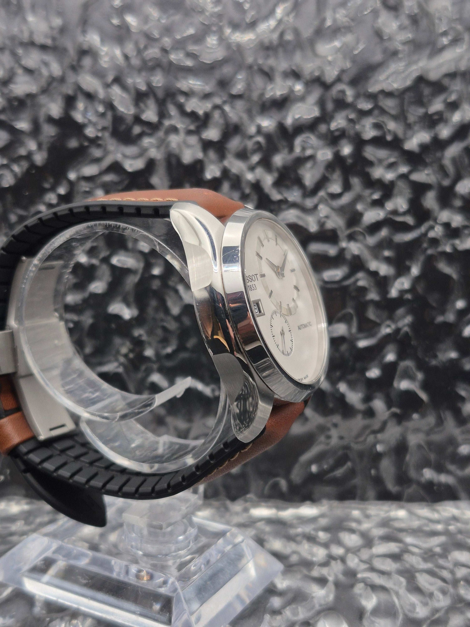 Tissot Couturier Small Seconds Ref. T0354281603100 Automatic + Metal Bracelet - Red Robin Watches