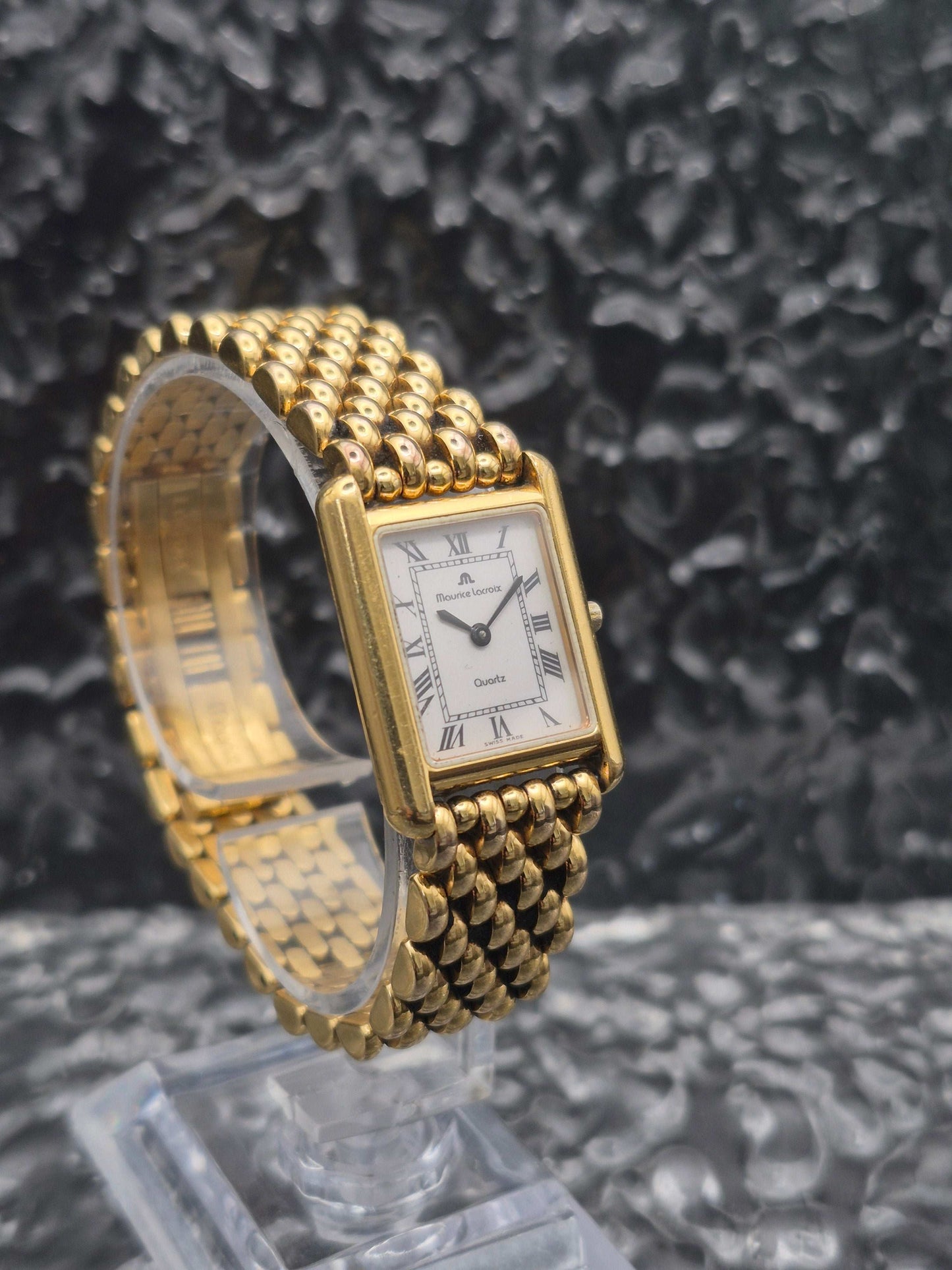 Maurice Lacroix Tank Ref. 32538 Quartz Unique Dial Gold Tone