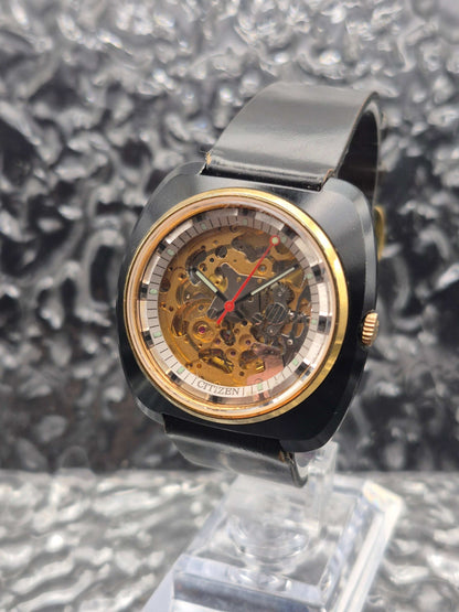 Citizen Skeleton Automatic Watch Ref. 4-385241 Black Case - Red Robin Watches
