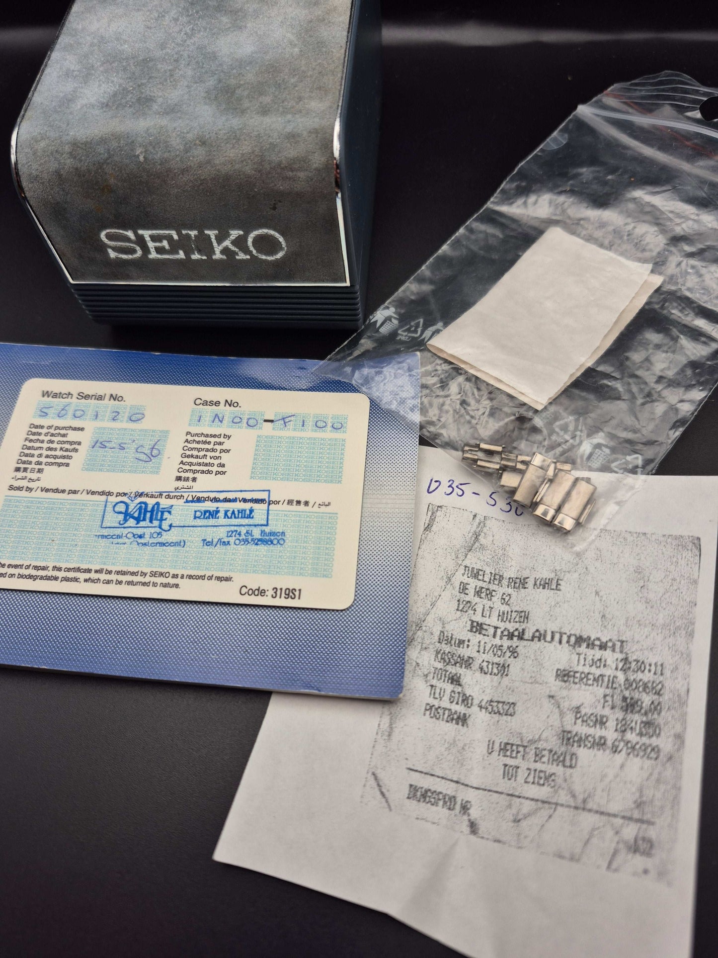 Seiko Rivoli Half Moon Ref. 1N00-F100 Full Set Titanium May 1996