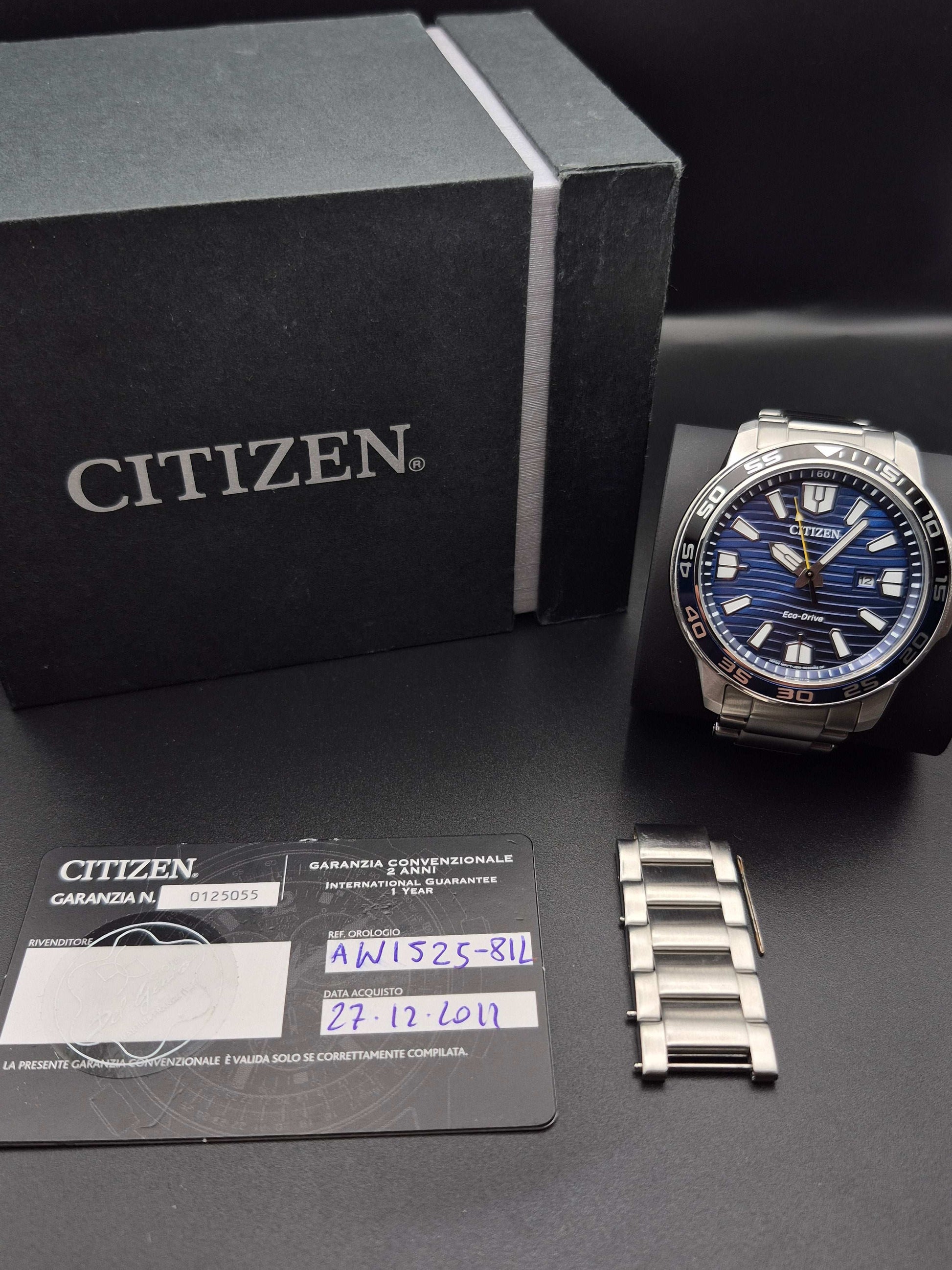 Citizen Eco-Drive Ref. AW1525-81L Blue Dial Boxed Men's Solar