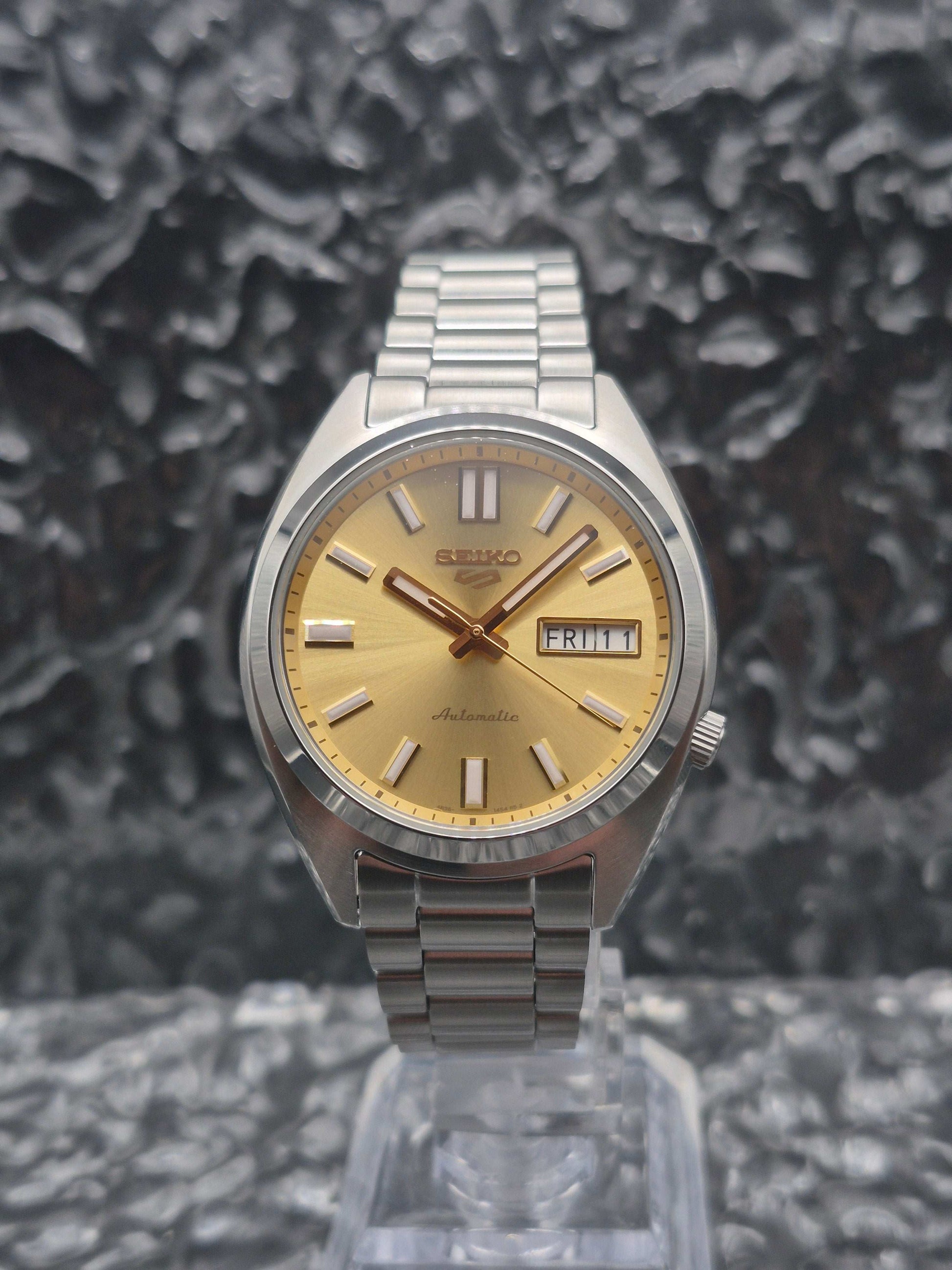 Seiko 5 Sports Ref. SRPL59K1 - 4R36-15M0 Full Set Gold Dial Automatic - Red Robin Watches