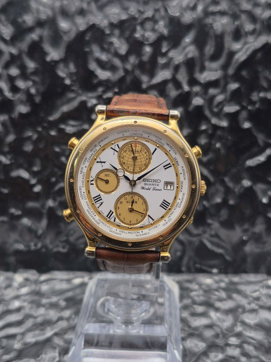 Seiko Age Of Discovery - Ref. 5T52-7A10 - World Timer GMT - Quartz Men's Watch