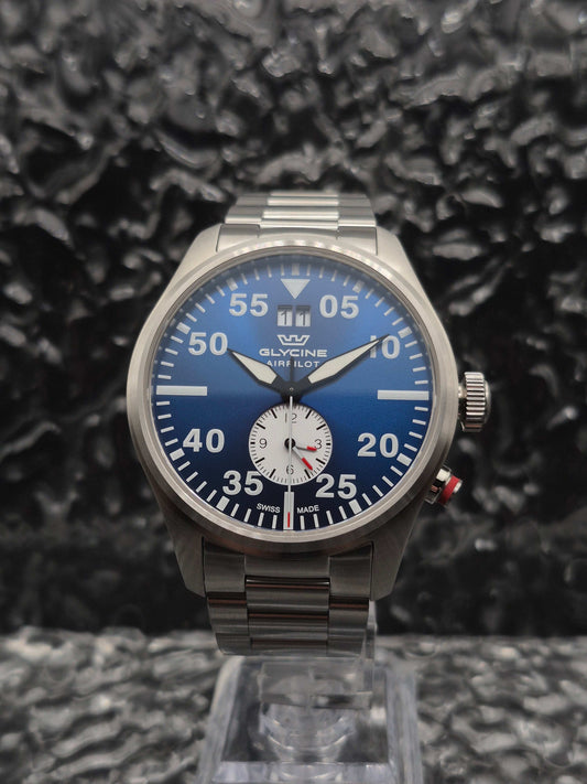Glycine Airpilot Ref. GL0449 Full Set Blue Dial Quartz - Red Robin Watches