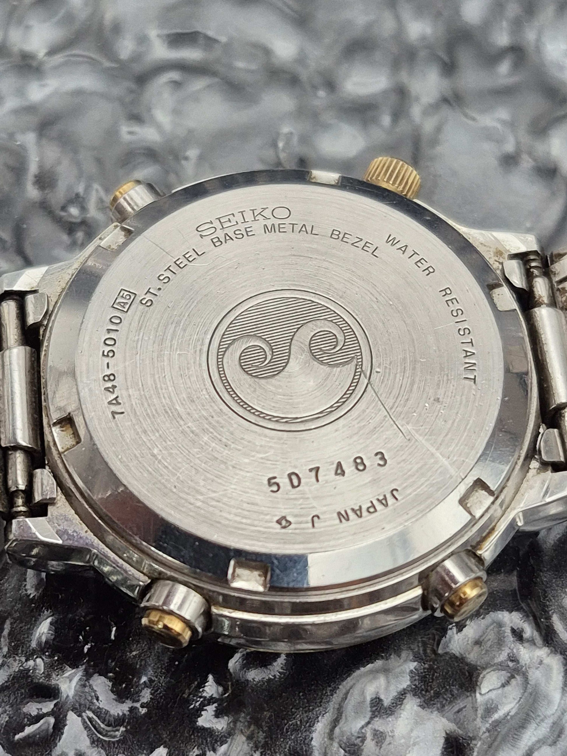 Seiko Sports 100 Moonphase Ref. 7A48-5010 Quartz Chronograph