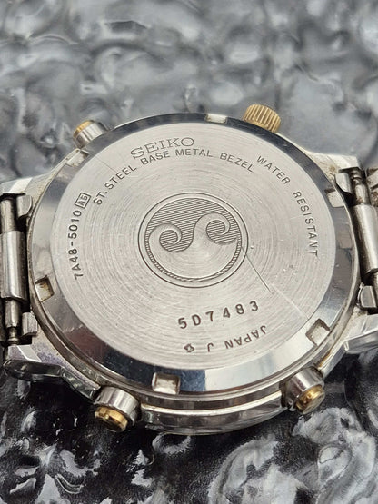 Seiko Sports 100 Moonphase Ref. 7A48-5010 Quartz Chronograph