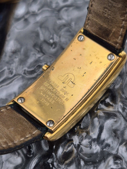 Maurice Lacroix Fiaba Ref. 47495 Blue Dial Gold Tone Tank Quartz