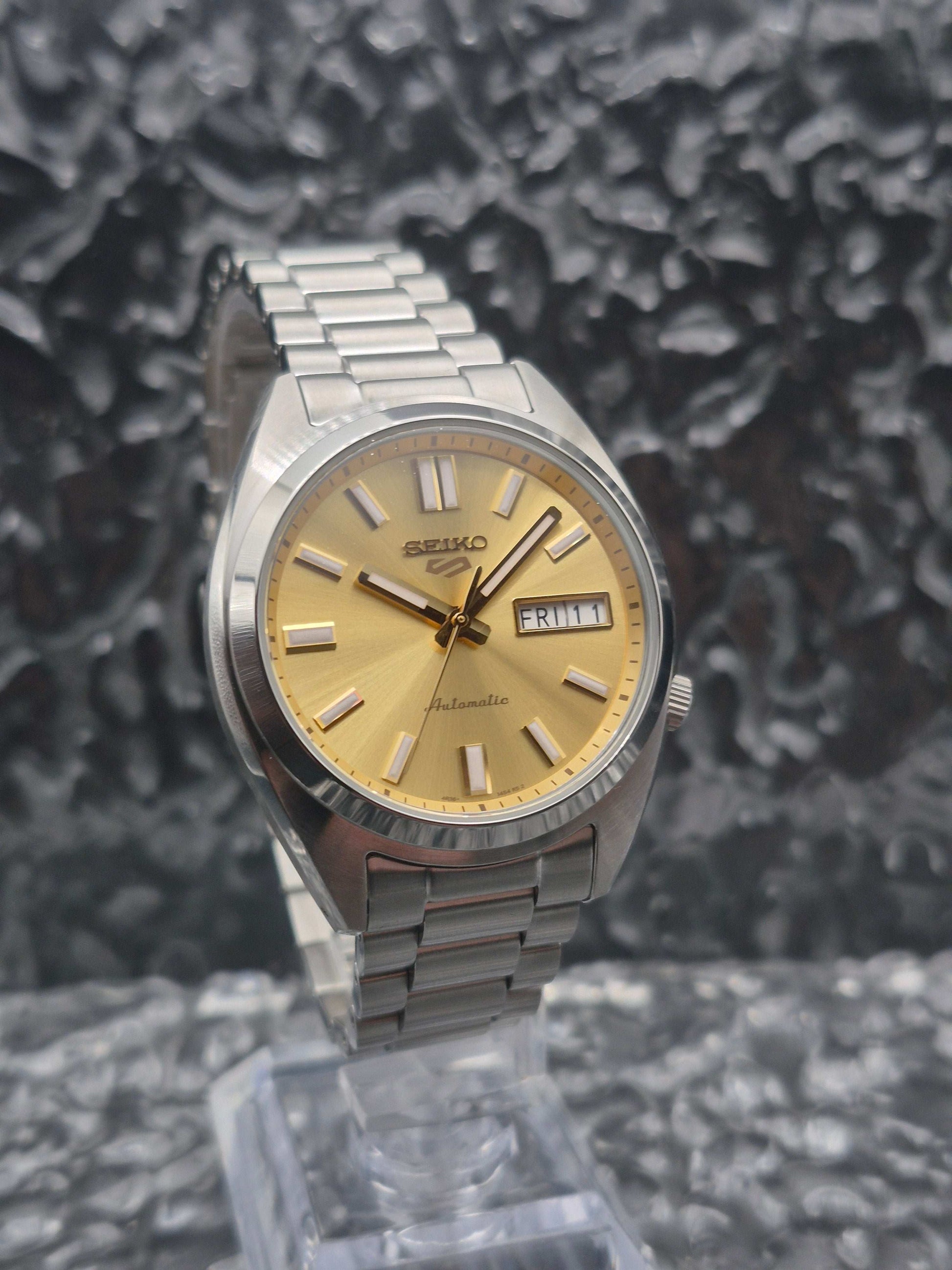 Seiko 5 Sports Ref. SRPL59K1 - 4R36-15M0 Full Set Gold Dial Automatic - Red Robin Watches