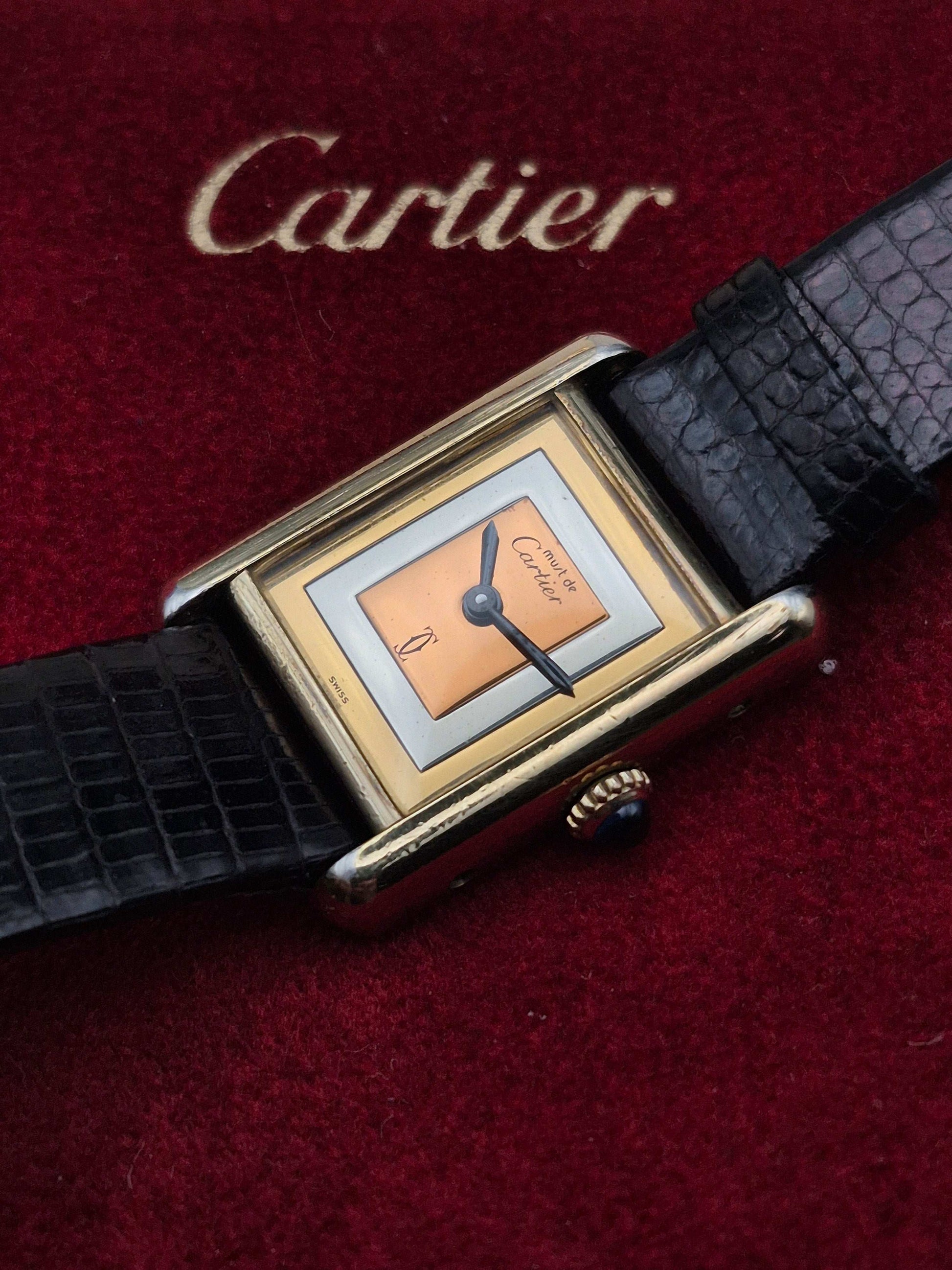 Cartier Must De Tank Vermeil Trinity Manual Wound 925 Silver - 21x28