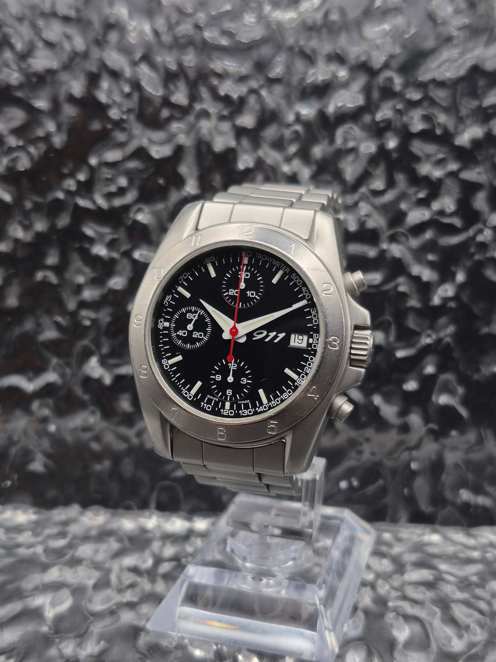 Porsche Design By Eterna Ref. 1506.41 Black Dial - Box And Cufflinks - Red Robin Watches