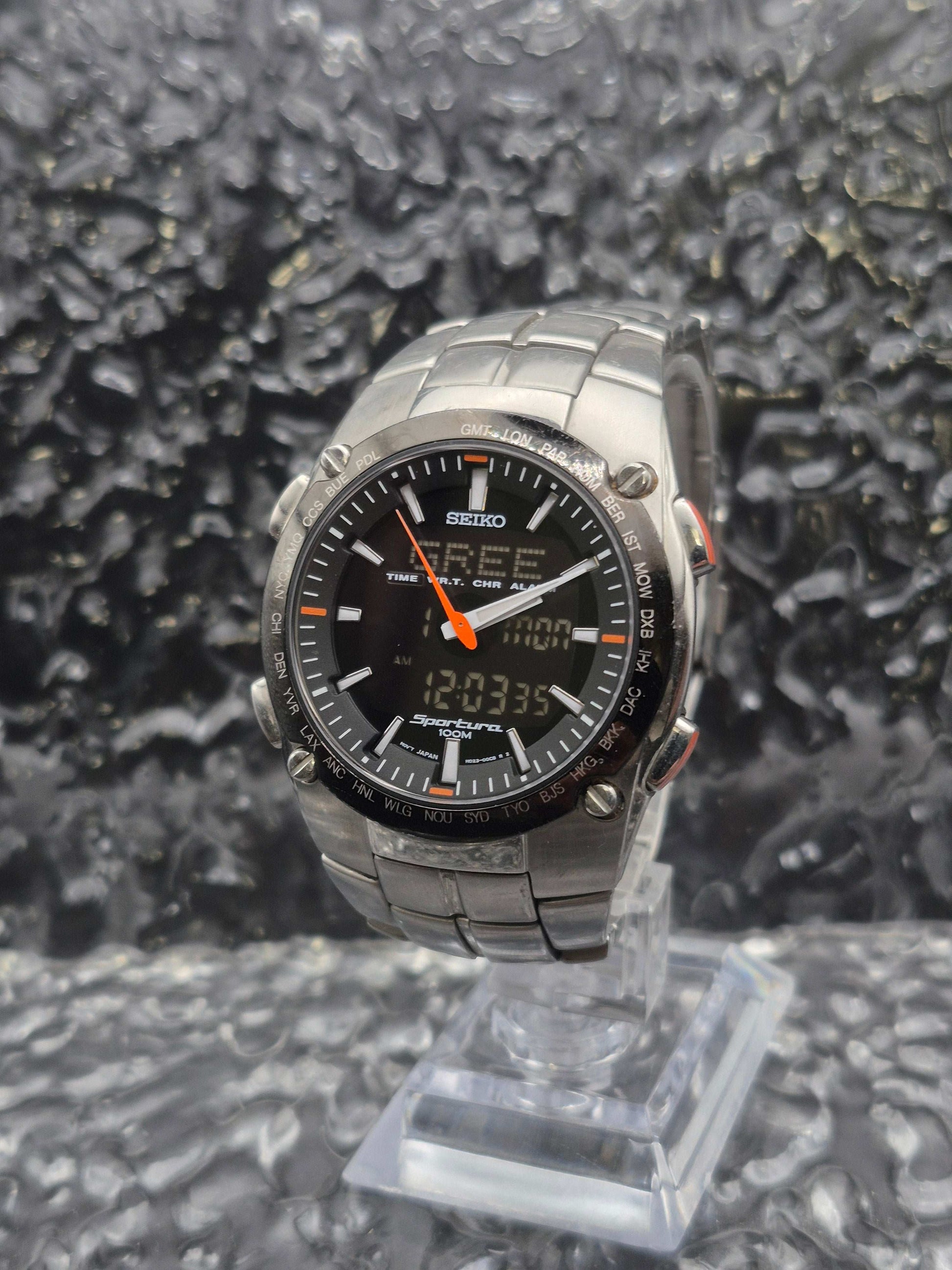 Seiko Sportura Ana-Digi Ref. H023-00C0 Multifunctional Quartz Boxed - Red Robin Watches