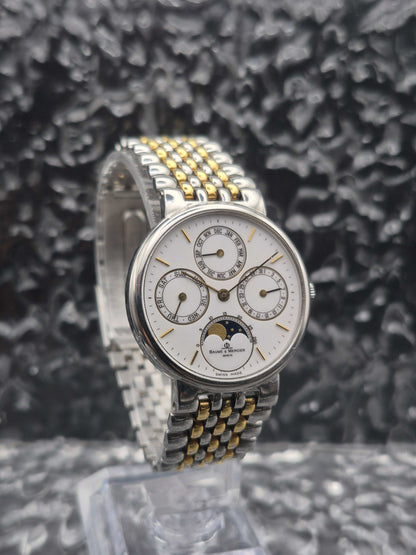 Baume Et Mercier Moonphase Triple Date Ref. 5134 Quartz BOR Bracelet