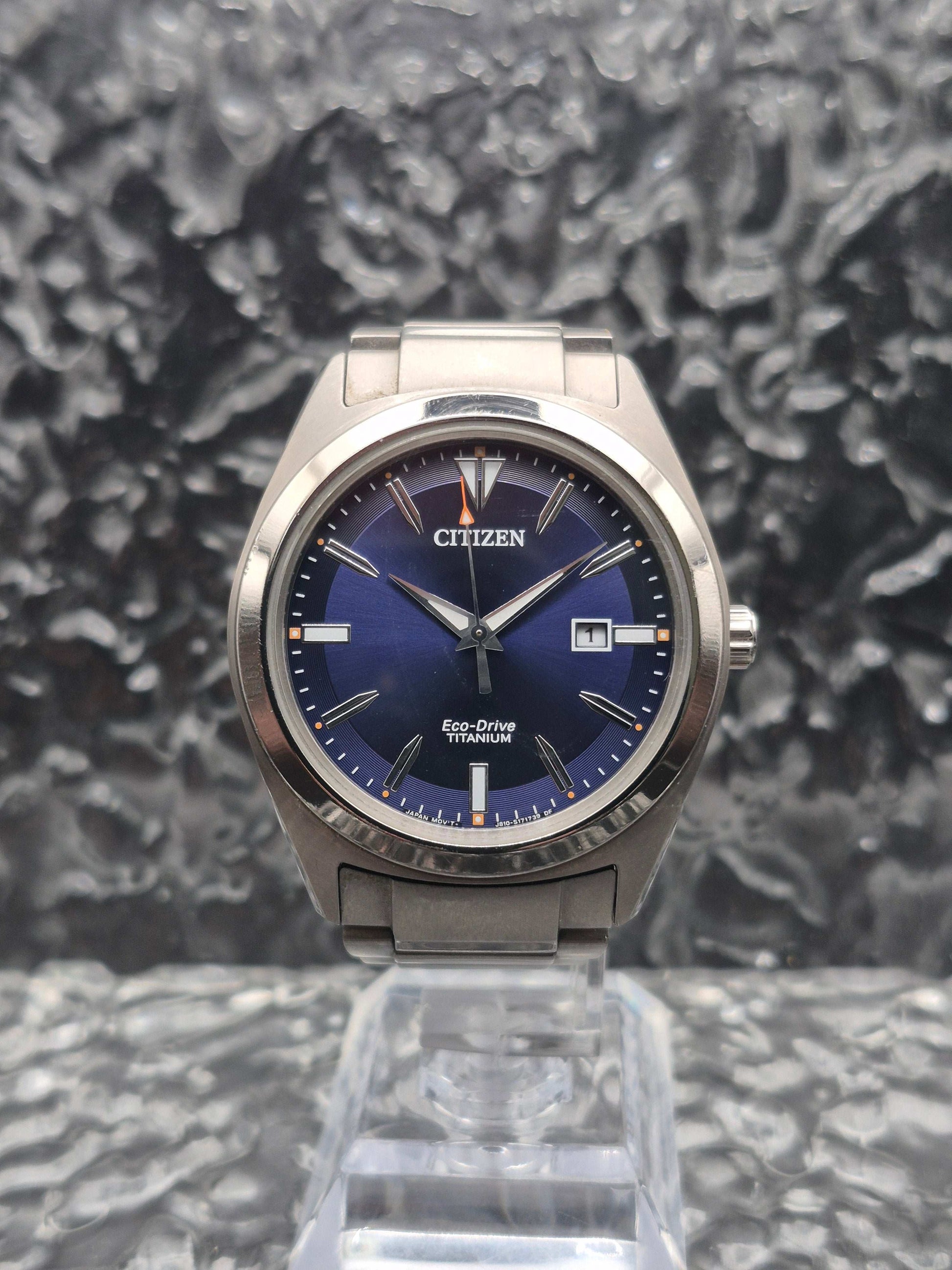 Citizen Super Titanium Ref. AW1640-83L Blue Dial Full Set Eco-Drive - Red Robin Watches