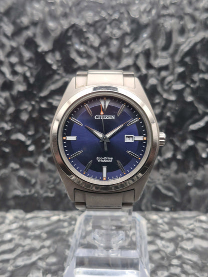 Citizen Super Titanium Ref. AW1640-83L Blue Dial Full Set Eco-Drive - Red Robin Watches