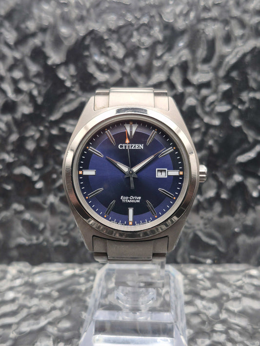 Citizen Super Titanium Ref. AW1640-83L Blue Dial Full Set Eco-Drive - Red Robin Watches