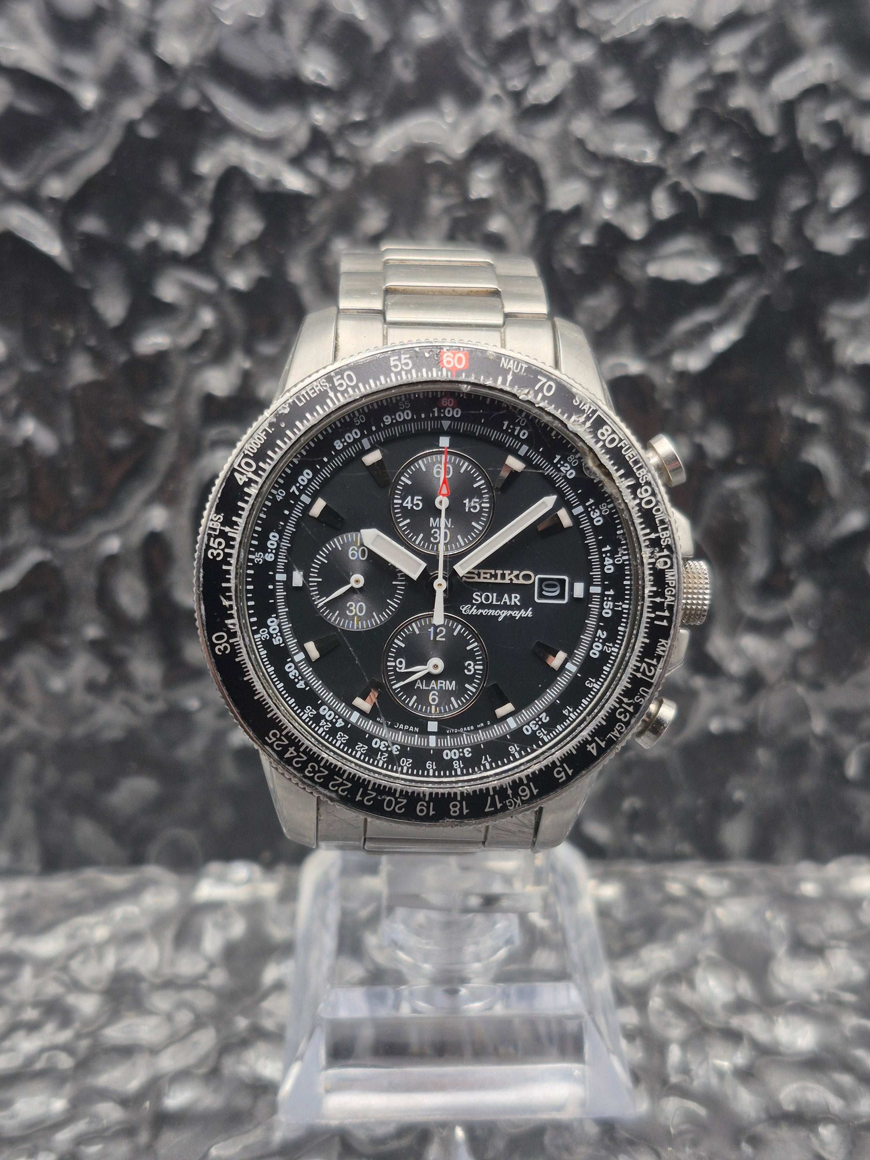 Vetro Minerale Di Ricambio Per Orologio Seiko Solar V172-0AC0 SSC007 - #127