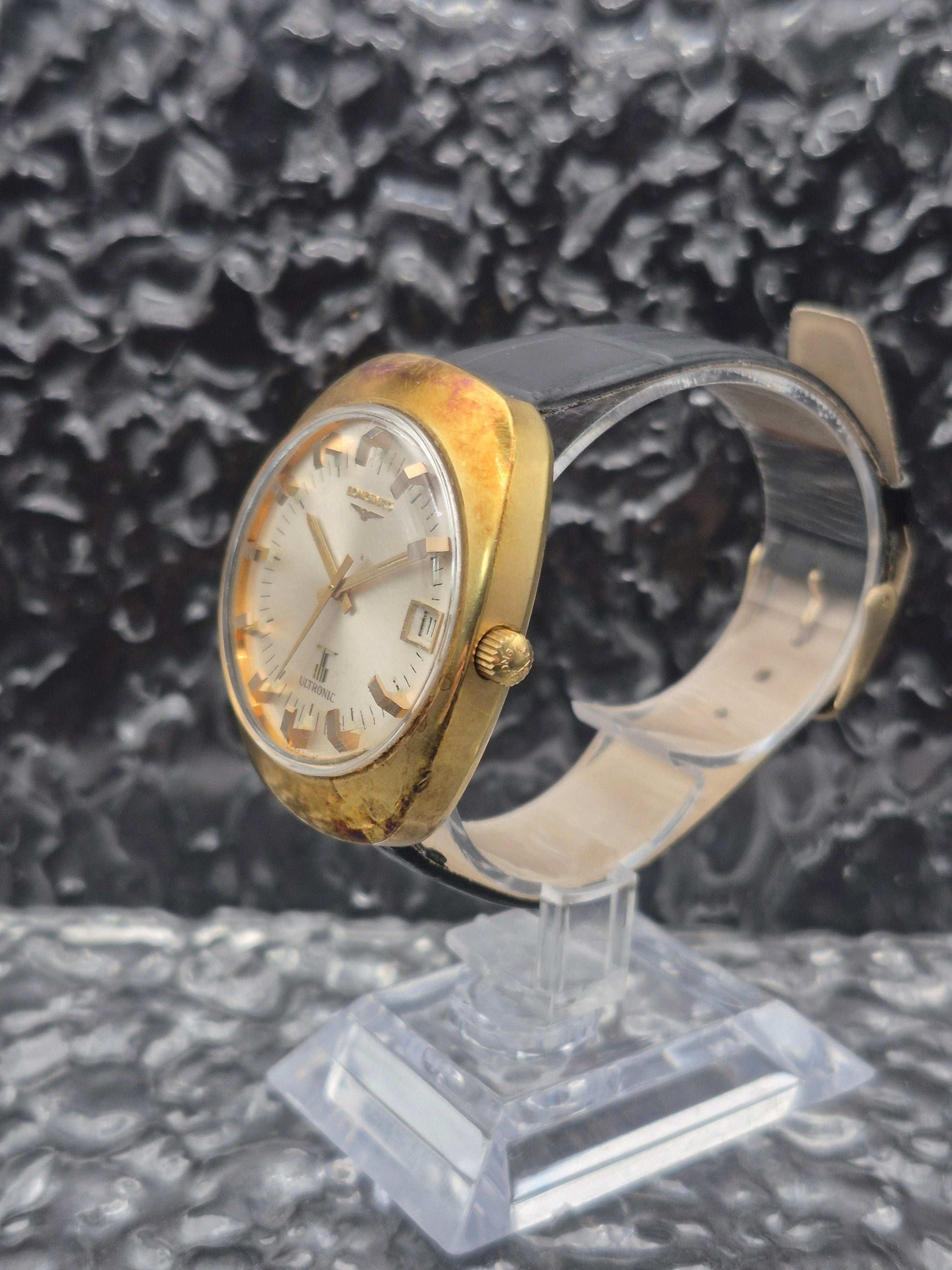 Longines Ultronic Ref. 8617-1 Gold Tone Cal. 6312 Date Sunburst With Papers - Red Robin Watches