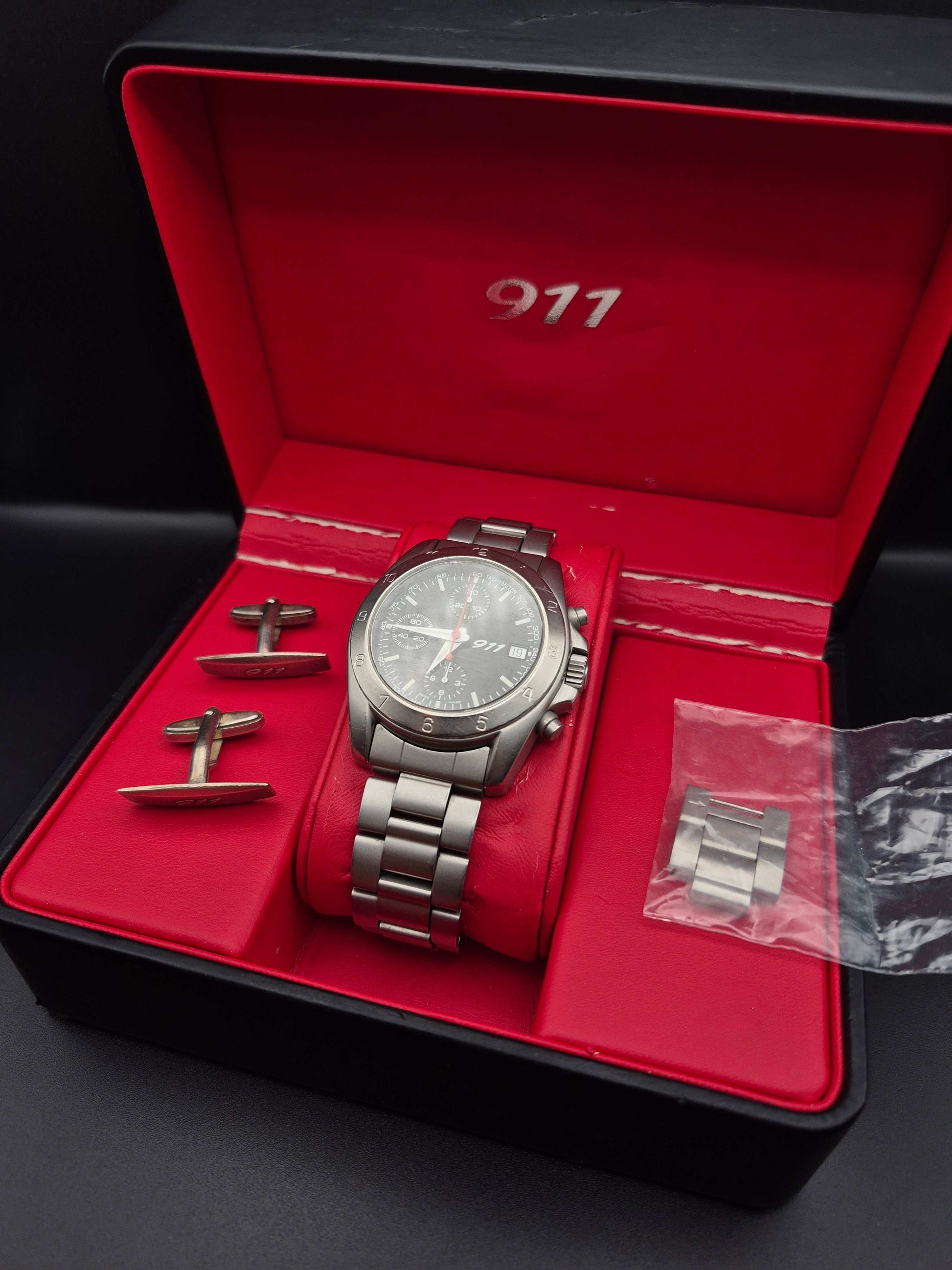 Porsche Design By Eterna Ref. 1506.41 Black Dial - Box And Cufflinks - Red Robin Watches