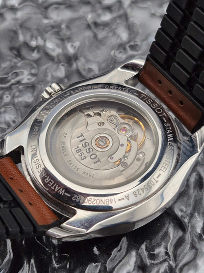 Tissot Couturier Small Seconds Ref. T0354281603100 Automatic + Metal Bracelet - Red Robin Watches