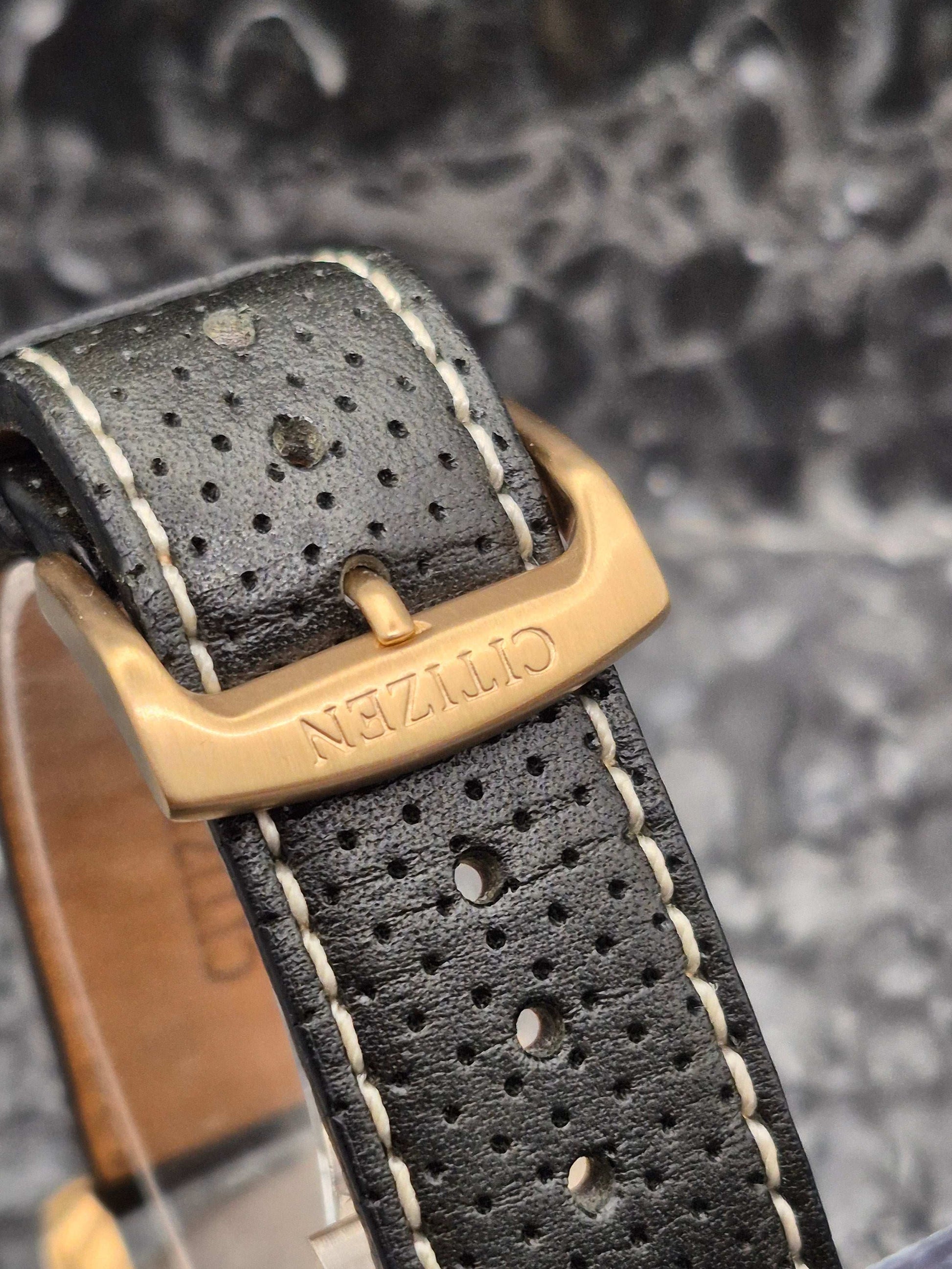 Citizen Eco-Drive Reserve Dial Ref. AW7033-16H Gold Tone Solar - Red Robin Watches