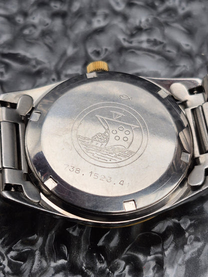 Eterna Kontiki Quartz Ref. 738.1523.4 Two Tone Fluted Bezel 37mm