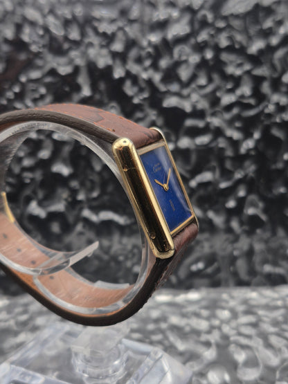 Cartier Must De Tank Lapis Lazuli Dial Mechanical Unisex - MEDIUM Size