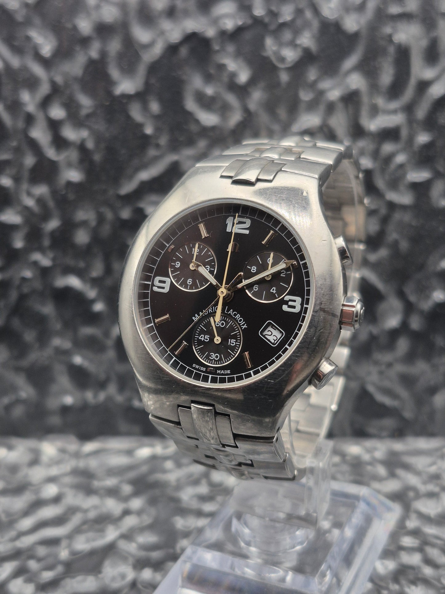 Maurice Lacroix Siras Chronograph Ref. SA1027 Black Dial Quartz - Red Robin Watches