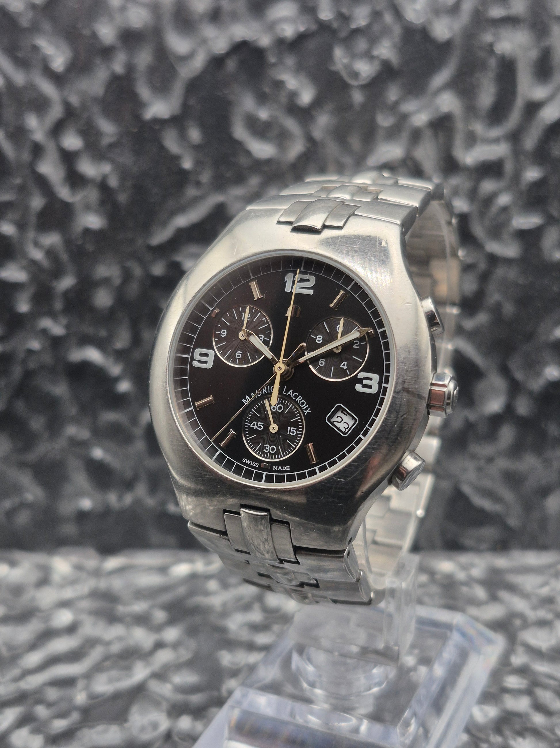 Maurice Lacroix Siras Chronograph Ref. SA1027 Black Dial Quartz - Red Robin Watches