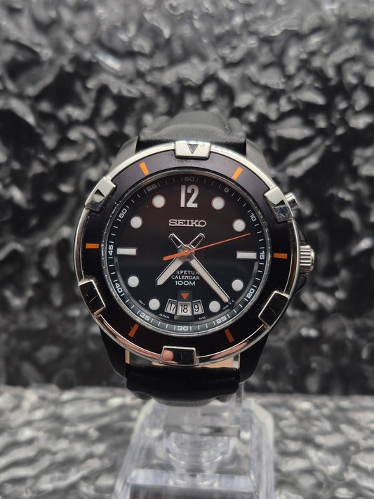 Seiko Perpetual Calendar Ref. 6A32-00M0 Black Dial