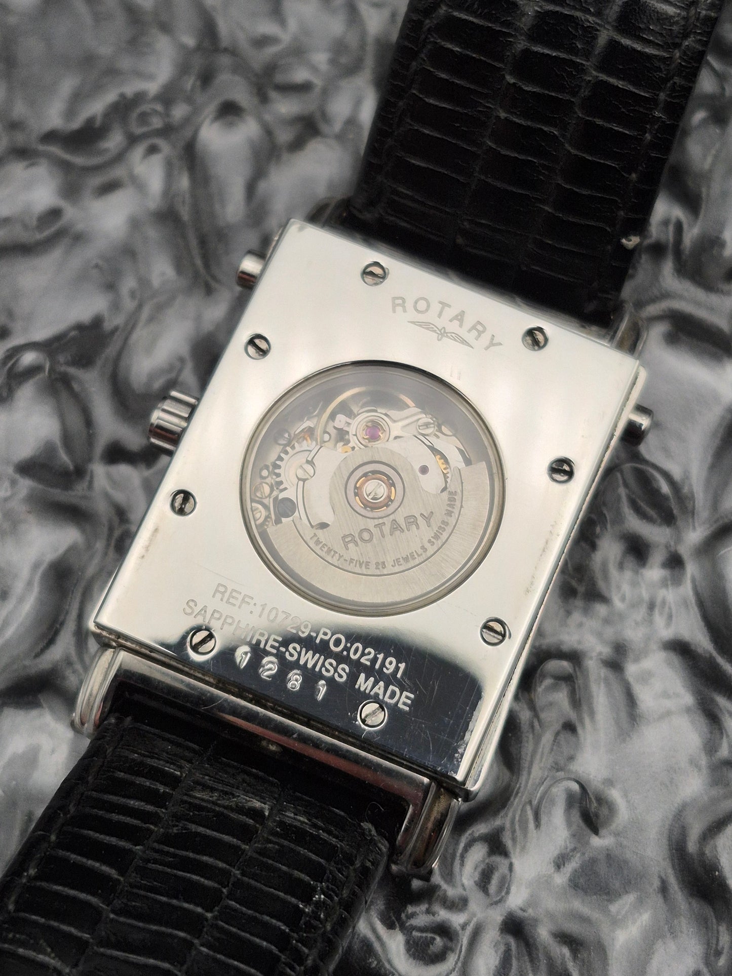 Rotary Elite Reverso Tank Ref. 10729-PO:02191 Automatic Blue Dial